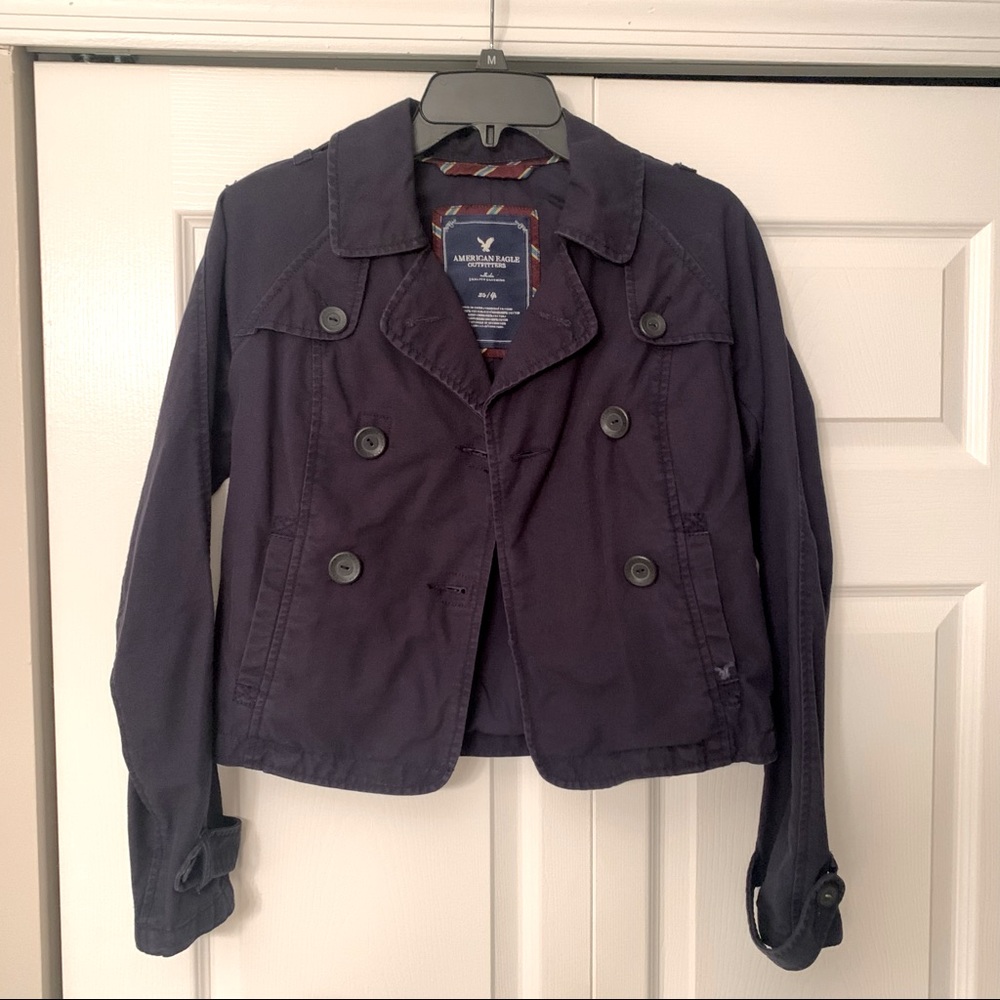 American Eagle Outfitters Navy Chino Casual Jacket